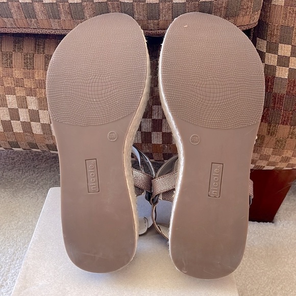 Brand New Nicole Genuine Leather Pathbreaker Espadrille Wedge Sandals Metallic - Picture 12 of 15